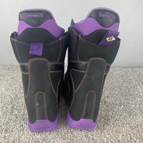 Burton Mint Snowboard Boots Womens 7.5 Black Purple Speed Zone Imprint 1 Liner - Picture 6 of 10
